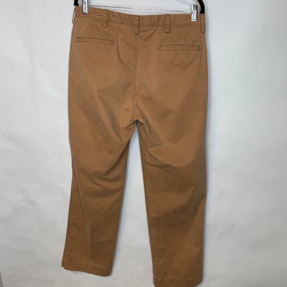 Life Khaki Brown Flat Front Chino Pants Sz 36 x 32 Relaxed Straight - Picture 3 of 8